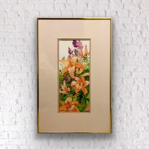 Vintage Watercolor Painting Day Lillies II