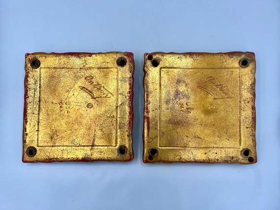 Set of 2 Signed Vintage Ceramic Oversized Ashtrays by Anthony