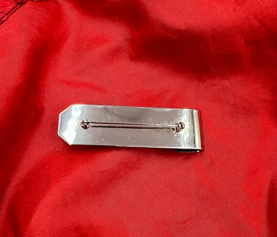 Mid Century Modern Silver Brooch - image 4