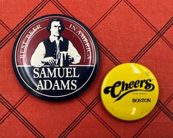 Vintage Cheers and Samuel Adams Beer Buttons