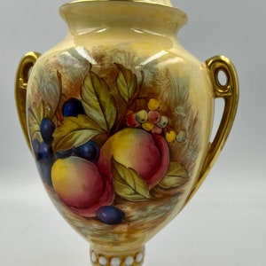 Vintage Aynsley Bone China Orchard Gold Vase/Urn