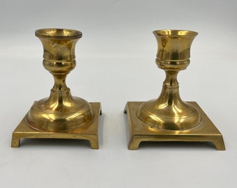 Set of 2 Vintage Brass Candle Holders