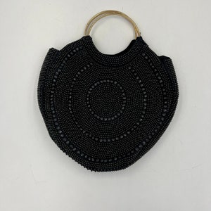 Vintage Black Beaded Evening Bag