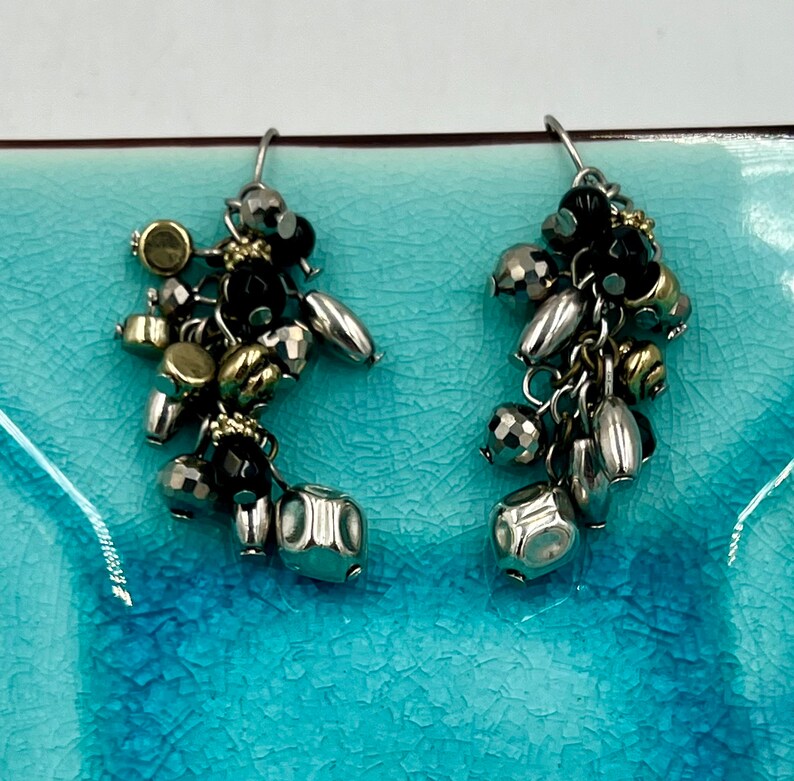 Vintage Silver Toned Dangle Pierced Earrings - Etsy