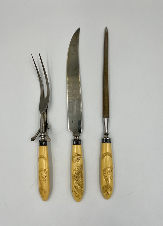 Vintage Landers, Frary and Clark Dragon Handle Carving Set - Etsy