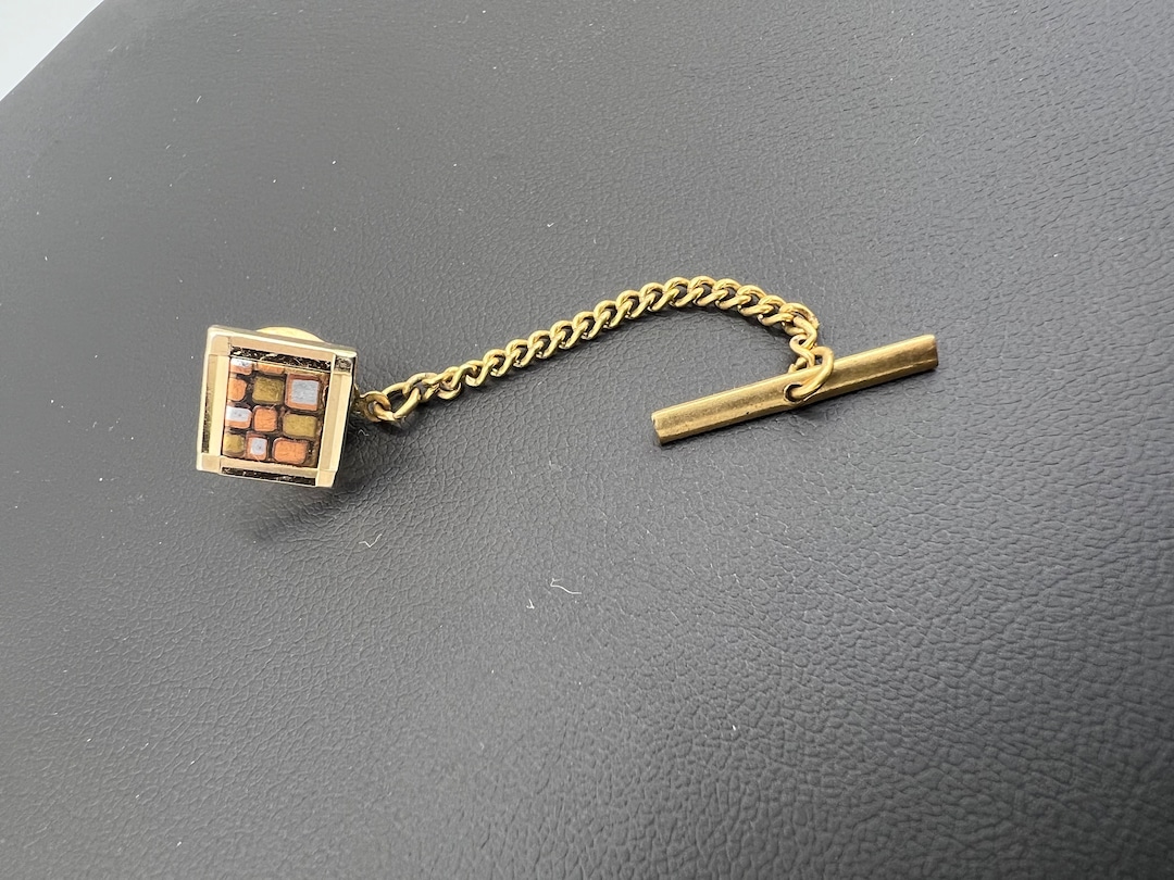 Subtle Tie Pin Vintage Gold Toned Abstract Tie Pin by Swank - Etsy