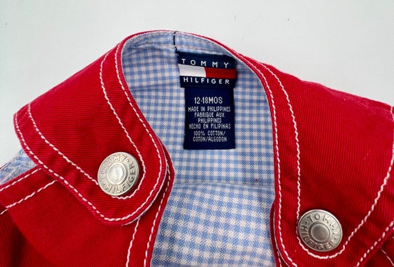 Vintage Red Tommy Hilfiger Baby Jumper Size 12 - … - image 4