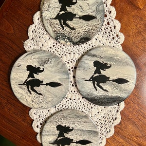 Set of 4 Witch Coasters