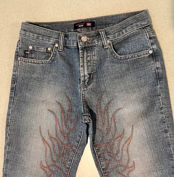 Embroidered jeans etsy deals