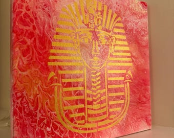 Original Acrylic Abstract Artwork of Egyptian King Tut