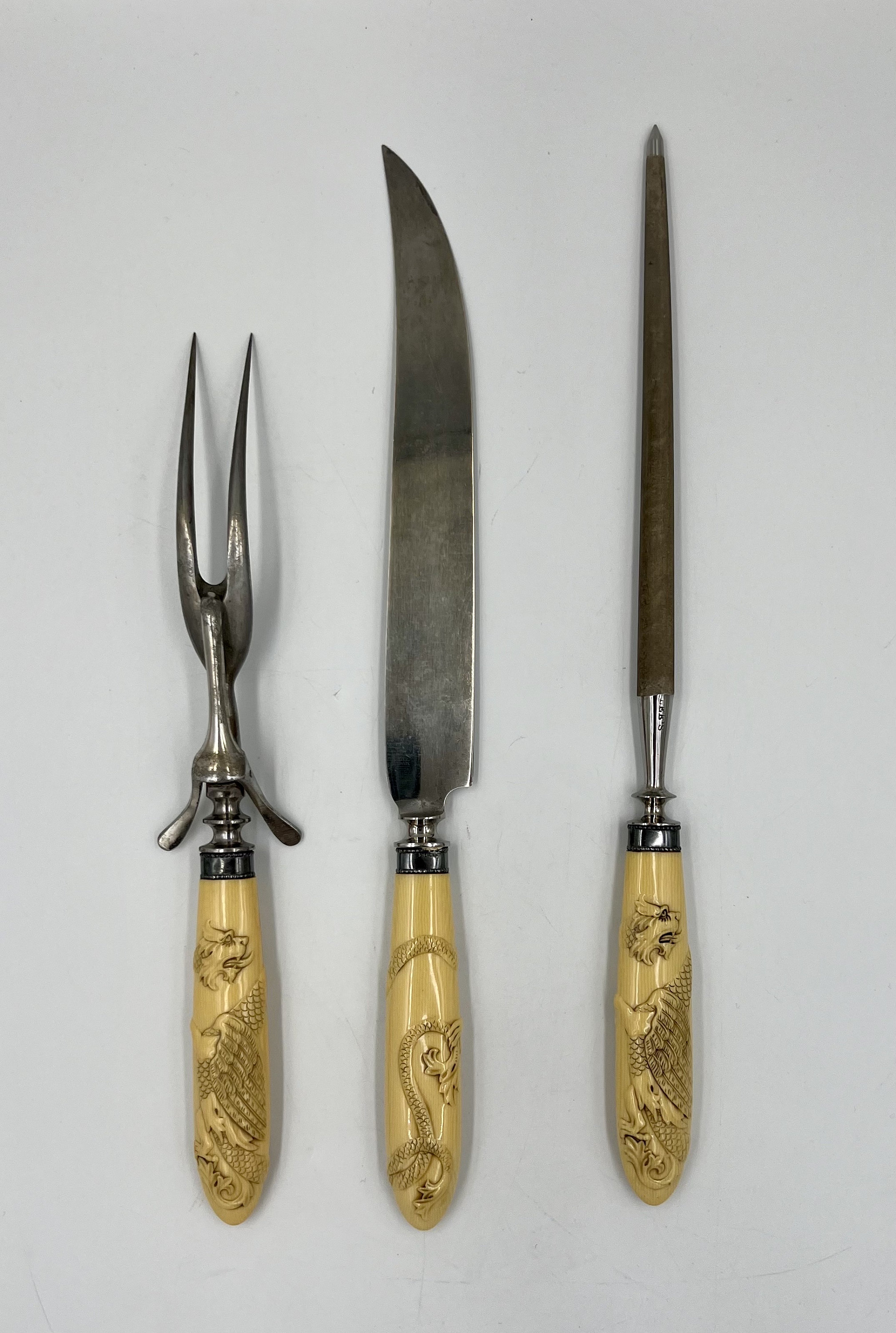 Vintage Landers, Frary and Clark Dragon Handle Carving Set - Etsy