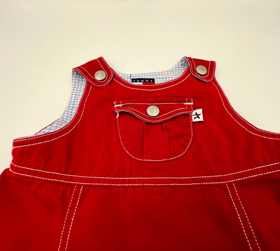 Vintage Red Tommy Hilfiger Baby Jumper Size 12 - … - image 3