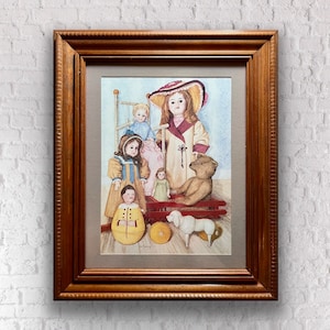 Vintage Pat Young Victorian Dolls Print