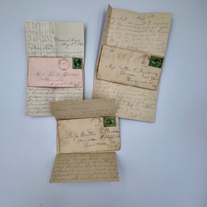 Hand Written Letters From the 1800’s with Original Stamps on the Envelopes