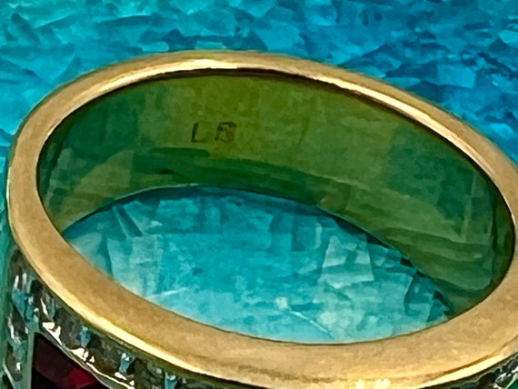 Vintage Signed  Louis Stern Gold Toned Band With … - image 6