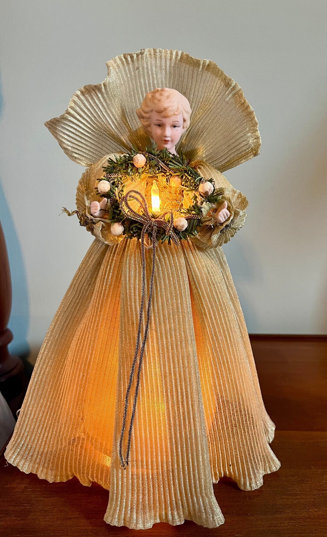 Vintage Lighted Tree Topper Etsy