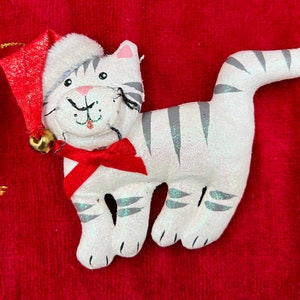 Vintage Christmas Cat Ornament