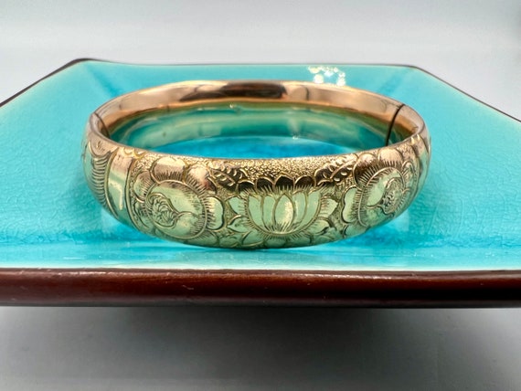 RARE Authentic Antebellum Period Gold Plated Bangle Bracelet