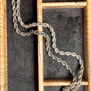 Vintage Silver Toned Napier Twisted Rope Chain