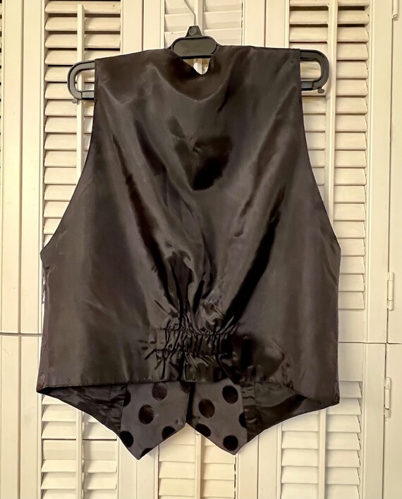 Vintage Black Polkadot Vest, Size Small - image 3