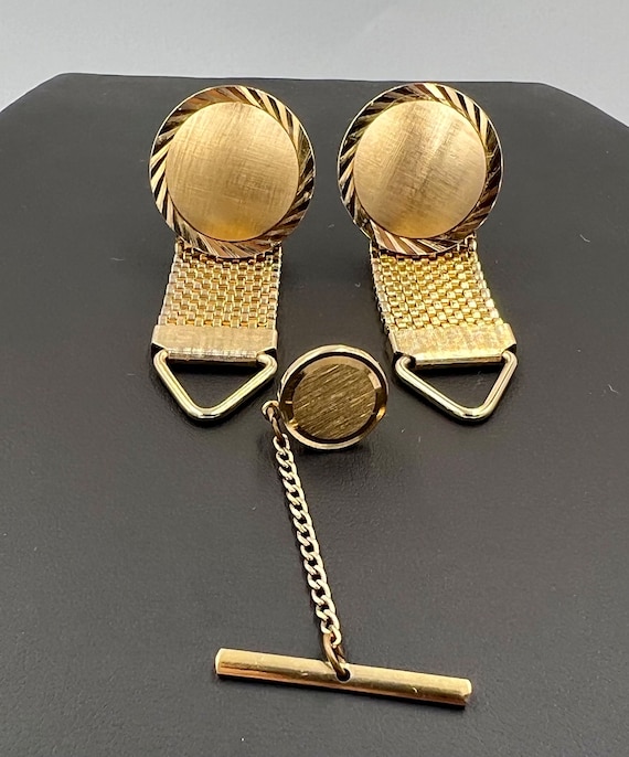 Boutons De Manchette Vintage Swank - Dorure - Style Enveloppant - Occasion En Bon état