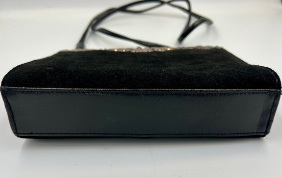 Vintage Black Suede Evening Bag - image 4