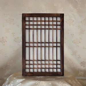 Korean Traditional Handmade Wooden Lattice Frame with Hanji Paper (전통 목재 문창살)
