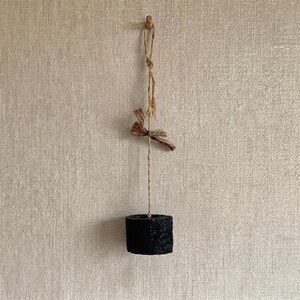 Korean Pottery Hanging Ornament: Folk Coal Briquette Motif