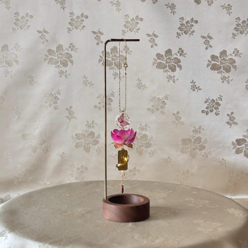 Korean Buddhist Car Hanging Amulet: Lotus Motif for Safe Driving