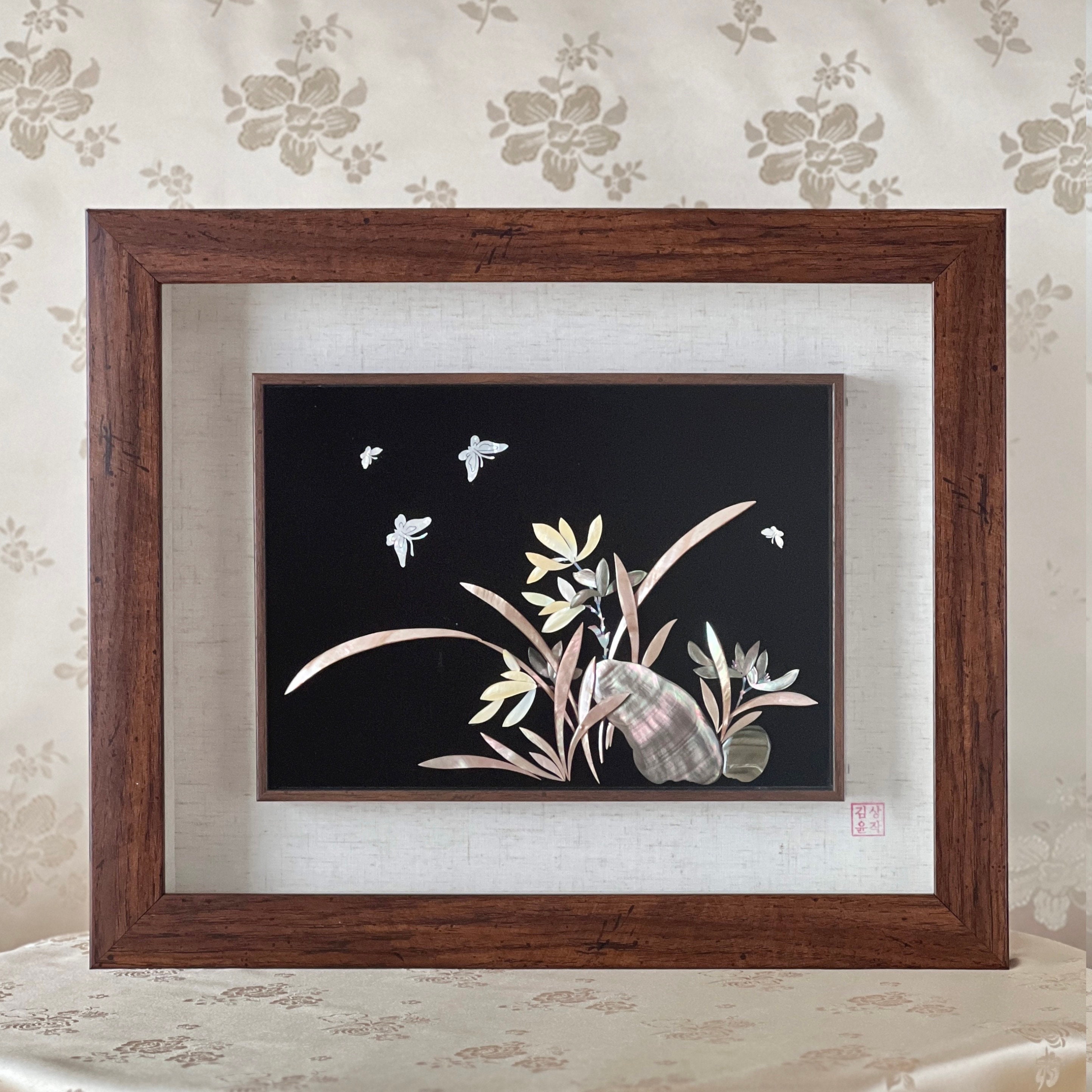 Korean Mother of Pearl Art Panel: Horizontal Format, Whole Shell