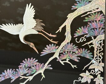 No2986 扁額装 版画 楊斎延一「鳳凰車御奉之図」大判錦絵 三枚綴