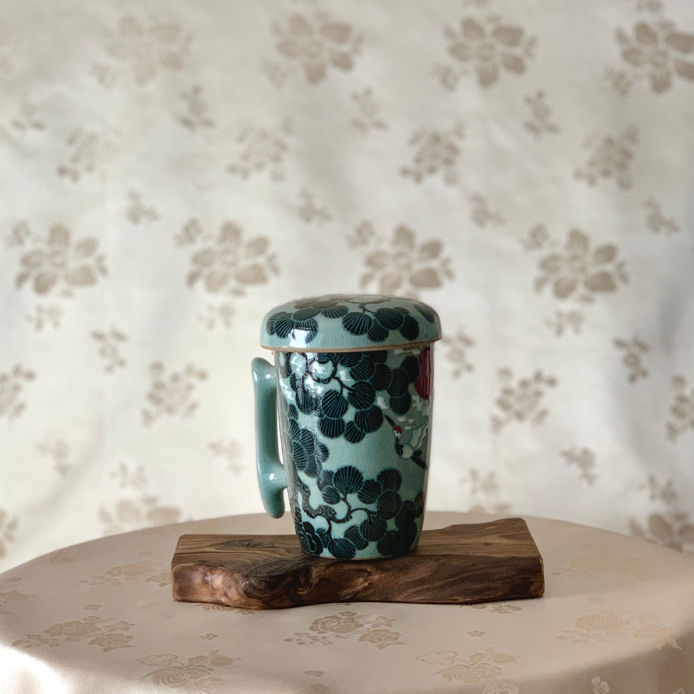 Korean Traditional Handmade Celadon Long Tea Mug Cup