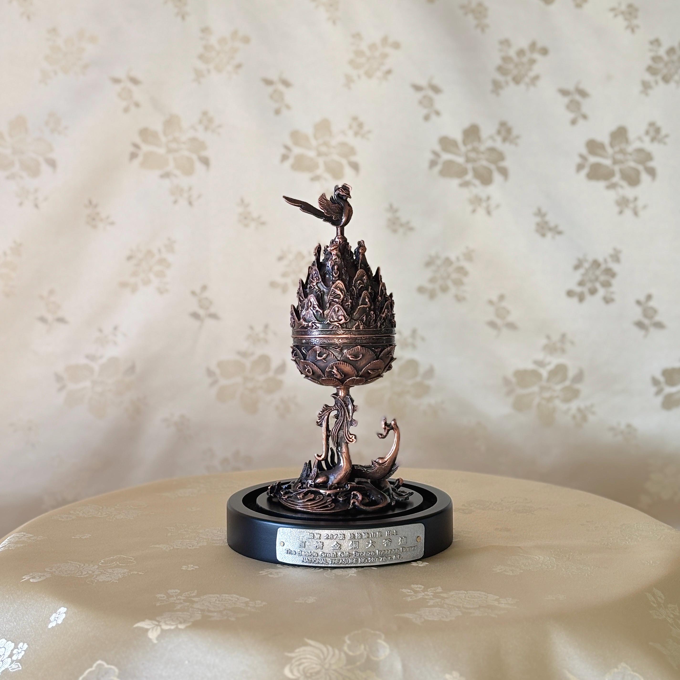 ひょうたんオブジェ Baekje Gilt-bronze Phoenix Censer Replica, Korean Incense Burner