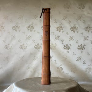 Korean Wooden Meditation Clapper (Chukpi): Handmade Bamboo-Form Buddhist Sound Tool
