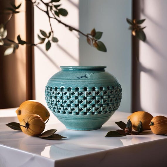 Exquisite Korean Traditional Handmade Celadon Double Wall