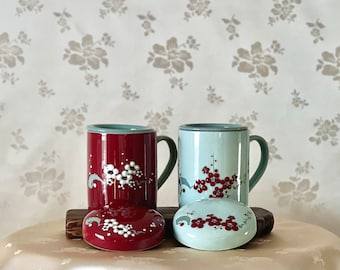 韓国の青磁茶碗と茶漉し：伝統的なチルボ透かし模様の磁器 - Etsy 日本