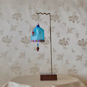 Beautiful Korean Traditional Handmade Copper Bell Decorated by Silk (비단 장식 구리 종)