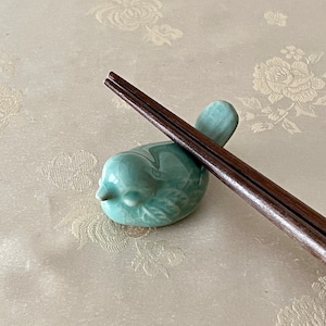 Korean Traditional Handmade Celadon Spoon and Chopstick Rest 청자 젓가락 받침 모음 Bird