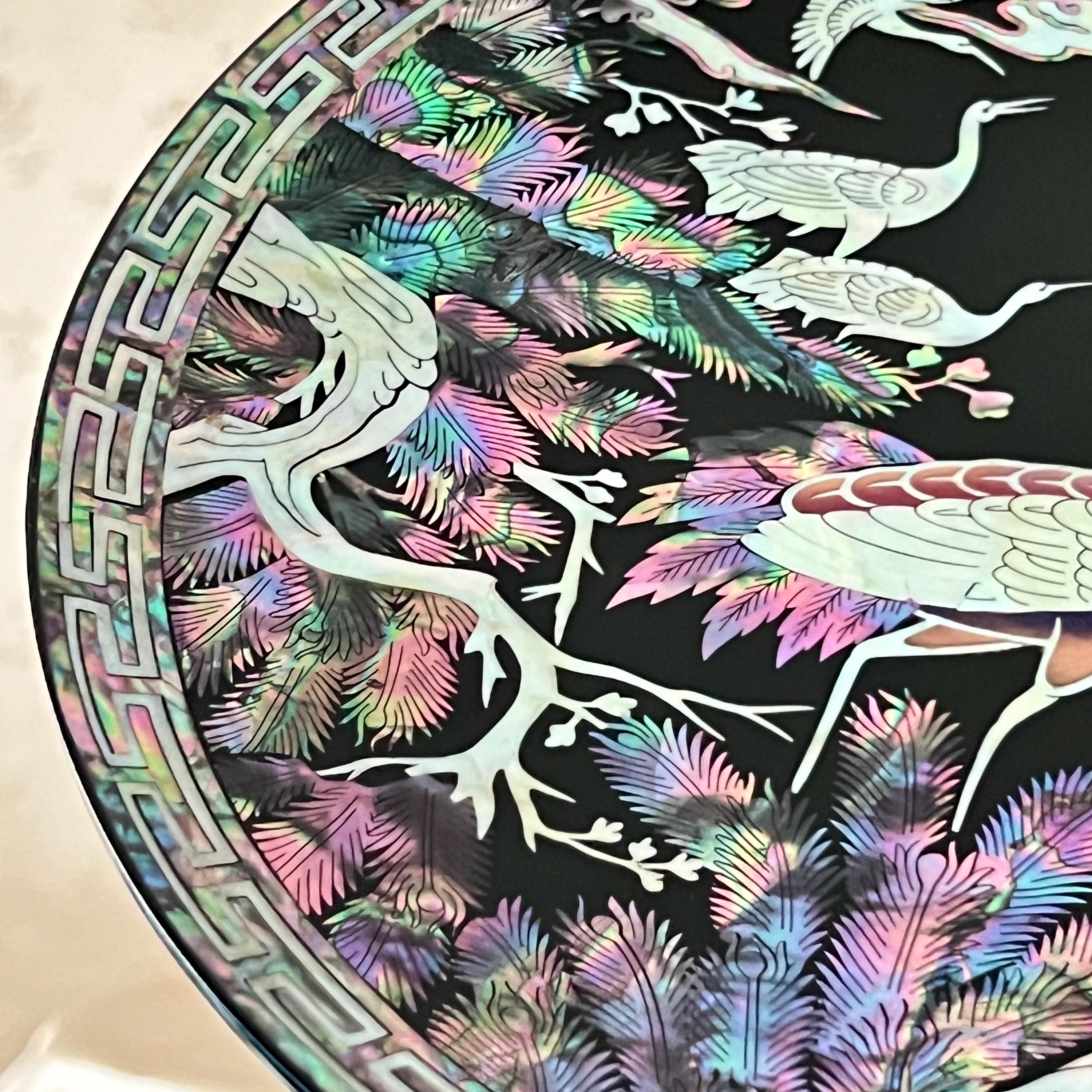 Pattern Plates Large Size Korean Mother-of-pearl Decorative Plate: Large Size, Pine and Crane ...