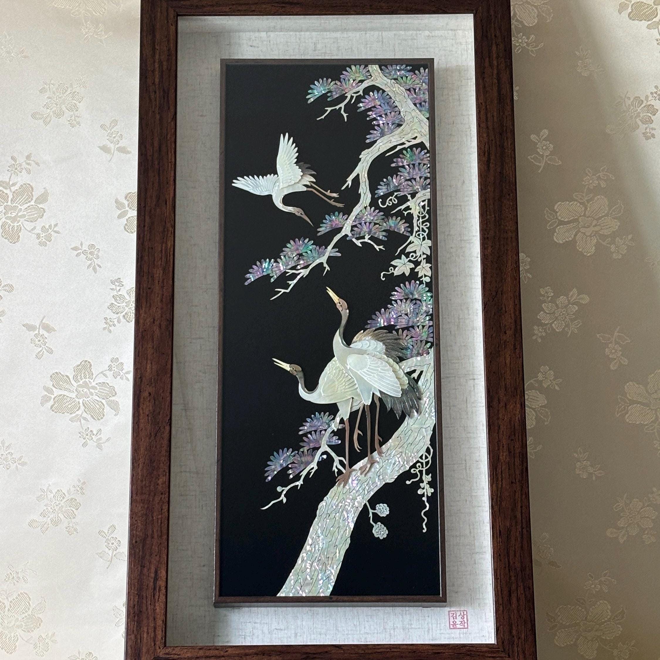 Orchid GALLERY MADE IN KOREA 絵画　アート　壁掛け Orchid Wall Art, Faux Purple Orchid Wall Art, Wood Wall Hanging