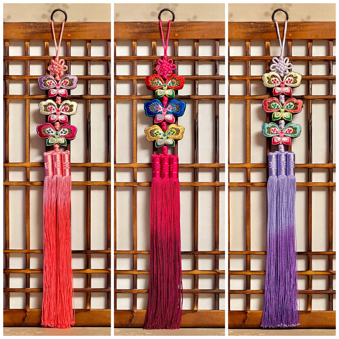 Three Butterflies Norigae Accessory for Korean Traditional Etsy