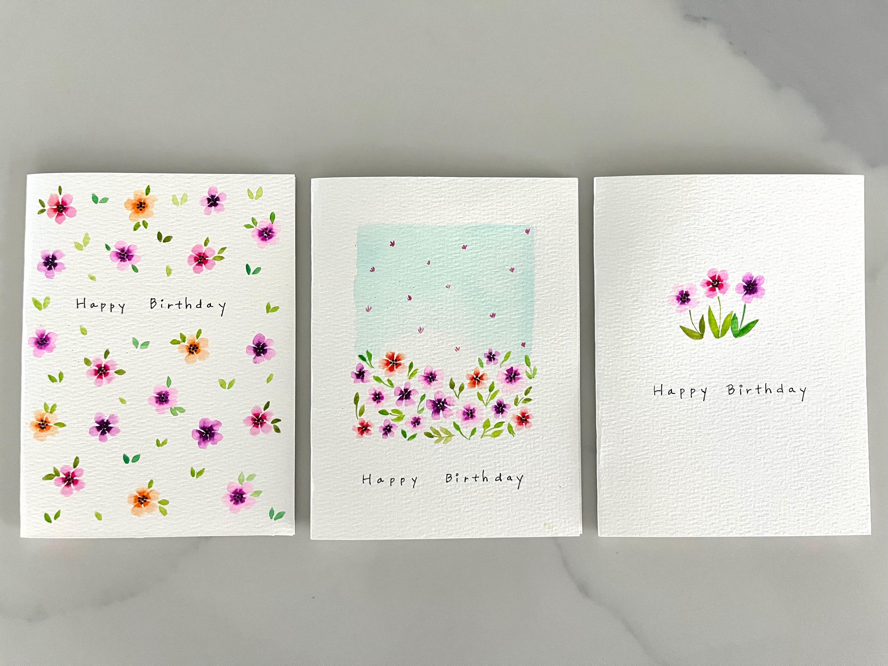 Original Hand Painted Watercolor Flower Card Set: Mothers Day ...