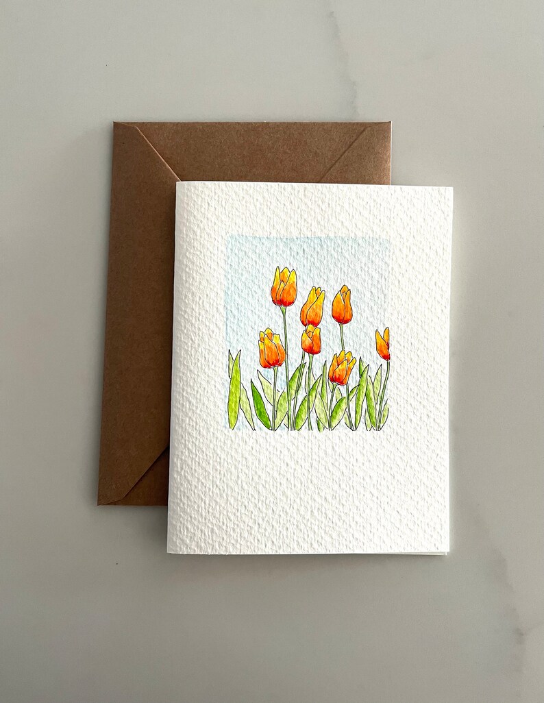 Original Hand Painted Watercolor Flower Card Set Notecard Set for Frame Flower Thank You Card Set image 6