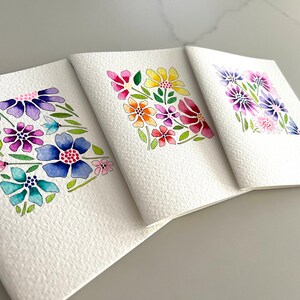 Original Hand Painted Watercolor Modern Flower Mothers Day Card Set ...