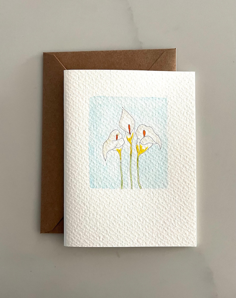 Original Hand Painted Watercolor Flower Card Set Notecard Set for Frame Flower Thank You Card Set image 8