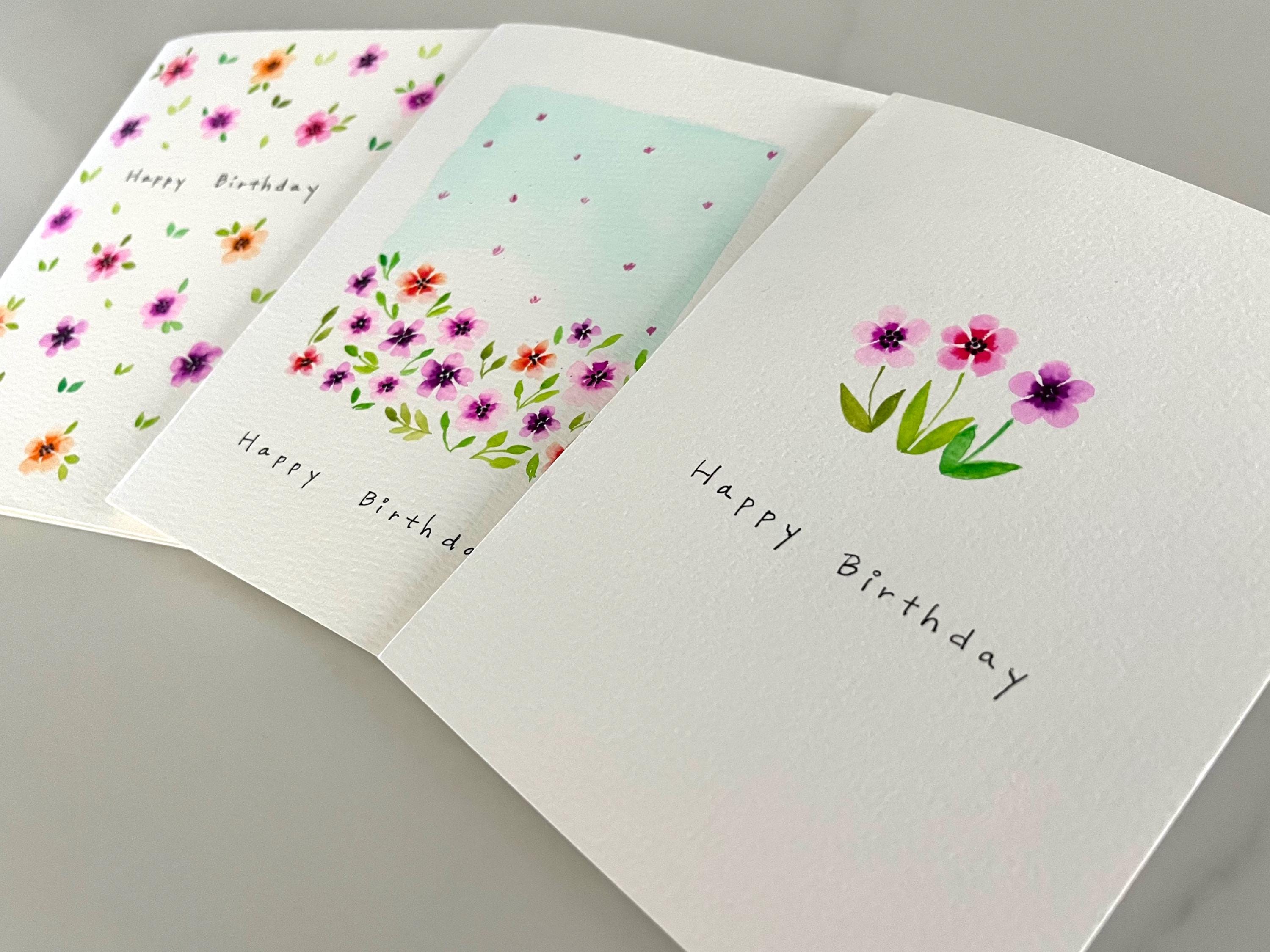Original Hand Painted Watercolor Flower Card Set: Mothers Day ...