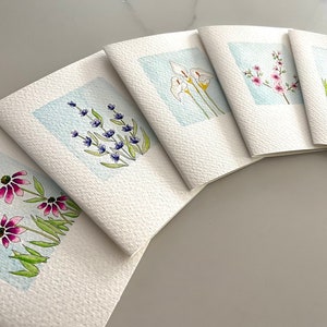 Original Hand Painted Watercolor Flower Card Set - Notecard Set for ...