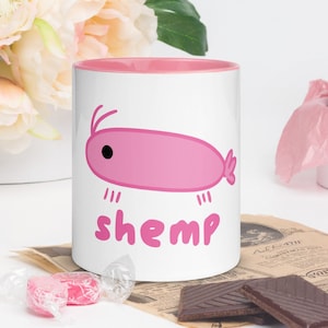 Taza Shemp - taza de garabato de camarones divertidos - taza de camarones de garabato divertido tonto - taza de crustáceos - vida marina kawaii