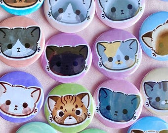 Cat Pinback Button - Sphynx, Tortoiseshell, Ragdoll, Tabby, and more!