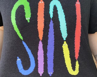 Worm sin shirt - worm on a string shirt - sinful worm on a string - funny sin shirt - worm string shirt - funny worm on a string sin shirt